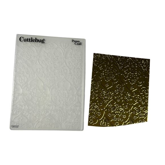 CUTTLEBUG Provo Craft 3 Embossing Folders Elegant Floral Damask Card Making - Picture 6 of 7